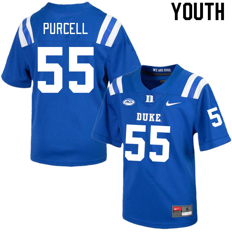 Youth #55 Michael Purcell Duke Blue Devils College Football Jerseys Stitched-Royal